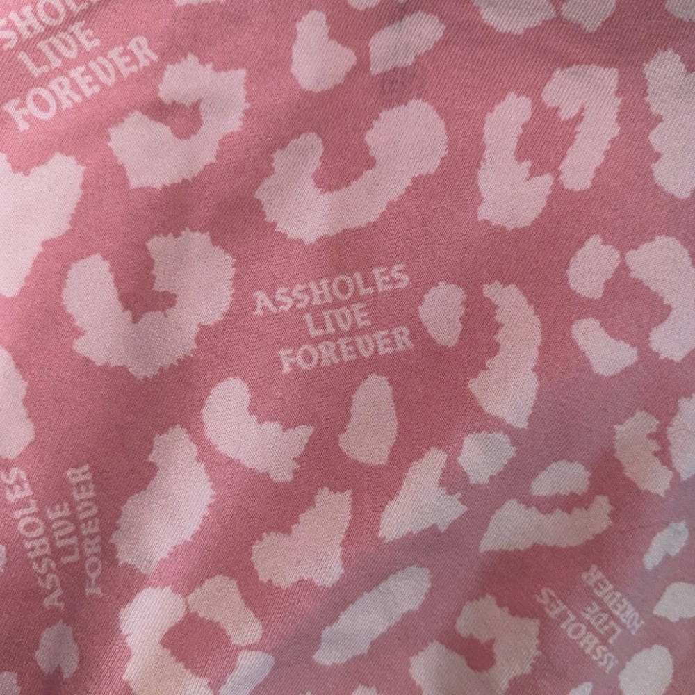 A$$holes Live Forever Pink Leopard Print Hoodie - Picture 3 of 5